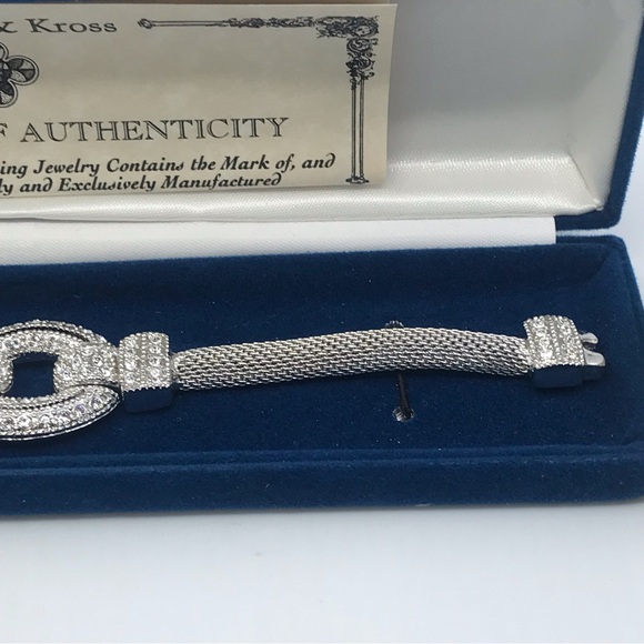 Camrose & Kross Rhodium Plated Mesh Bracelet With Crystals JBK - Picture 9 of 11